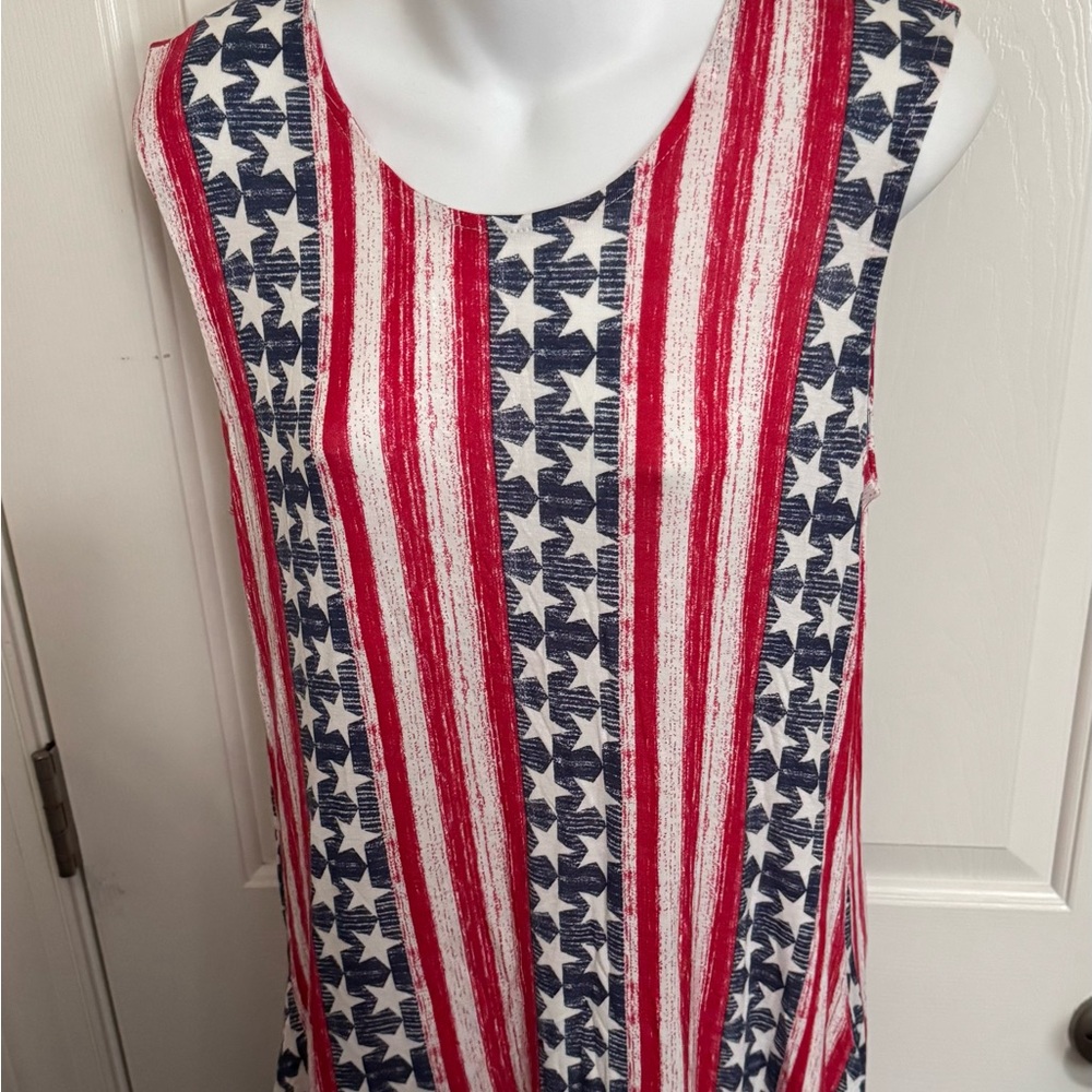 Red and White Sleeveless Scoop Neck Sundress